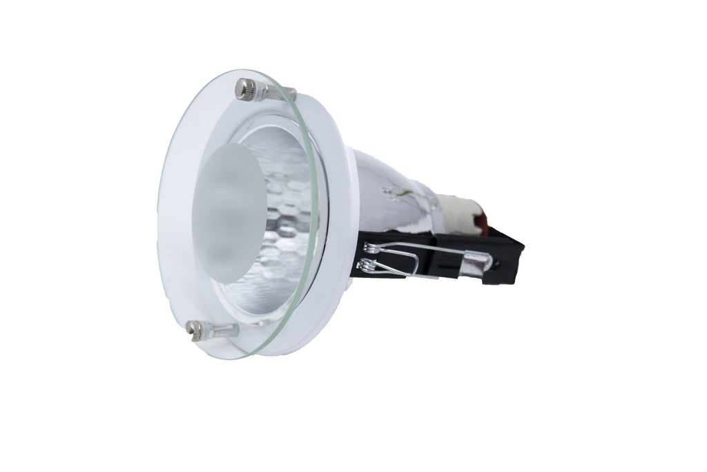 LIQUIDACION! EMPOTRABLE 3.5" CRISTAL SUSPENDIDO REDONDO BLANCO