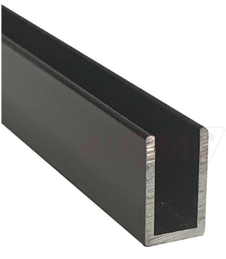 MOLDURA ''U'' NEGRO OSCURO PARA ACM 1/2