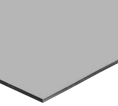 ALUMINIO COMPUESTO ACM CON CUBIERTA PVDF 4mm x 4' x 8' EXTERIOR ECOMAT GRIS PLATA - AF403