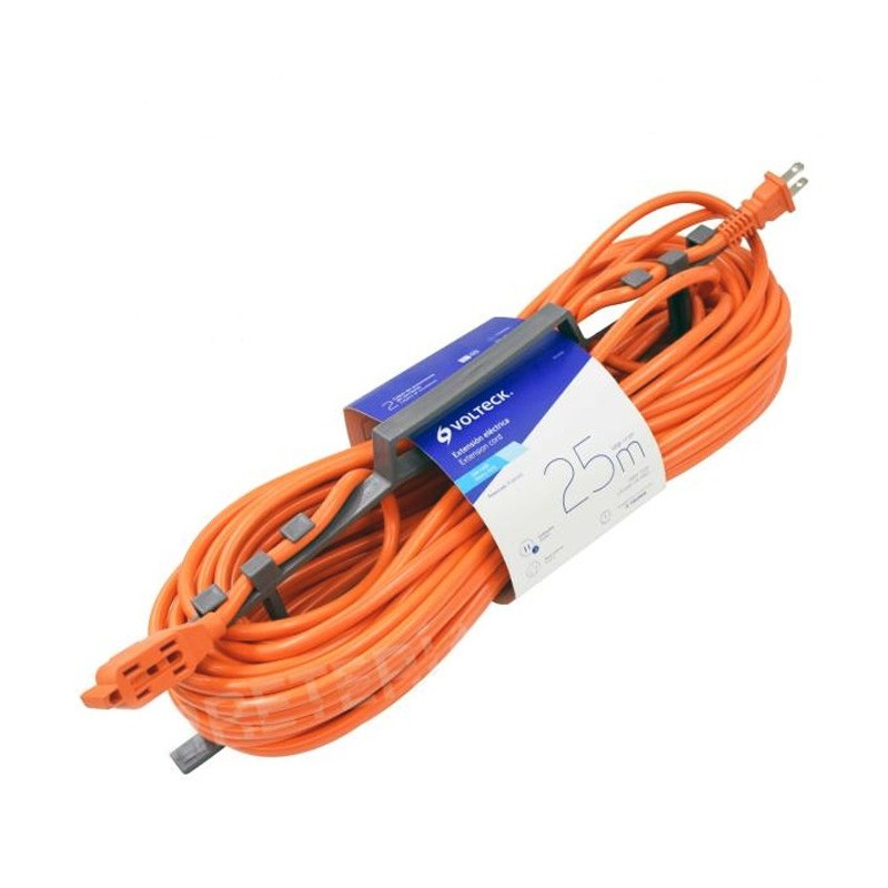 EXTENSION ELECTRICA  NARANJA USO PESADO 25 PIES VOLTECK