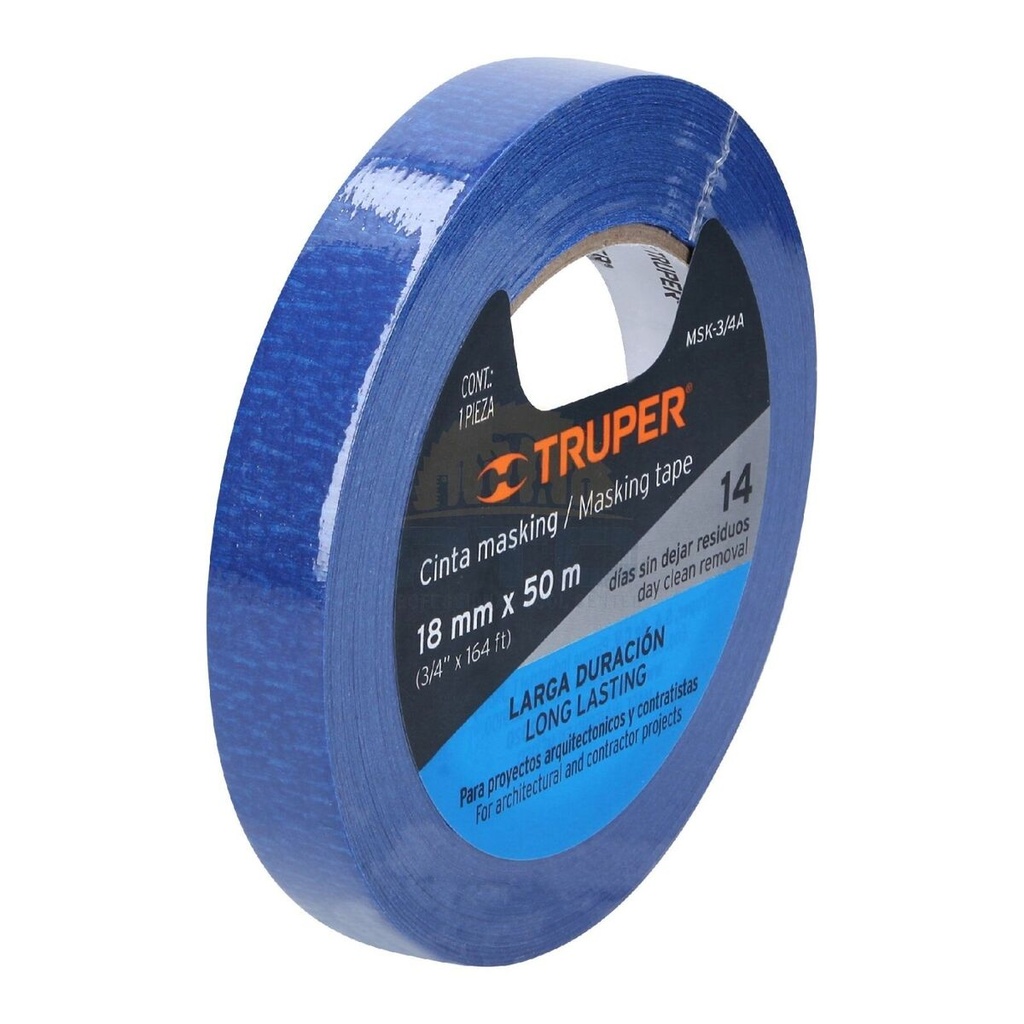 CINTA ADHESIVA AZUL 3/4'' TRUPER MSK-3/4A