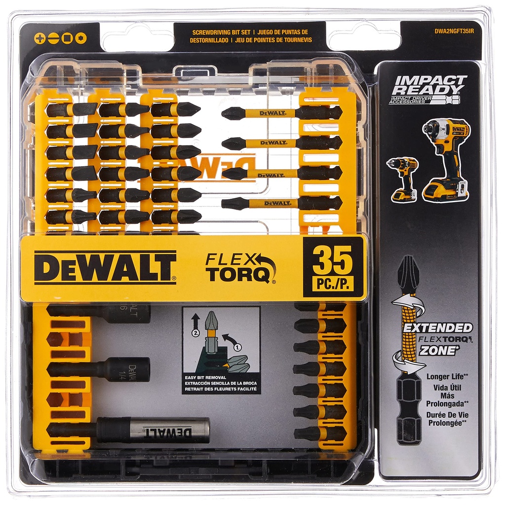 JUEGO PUNTAS DESTORNILLADOR DE IMPACTO 35/1 DWA2NGFT35IR DEWALT